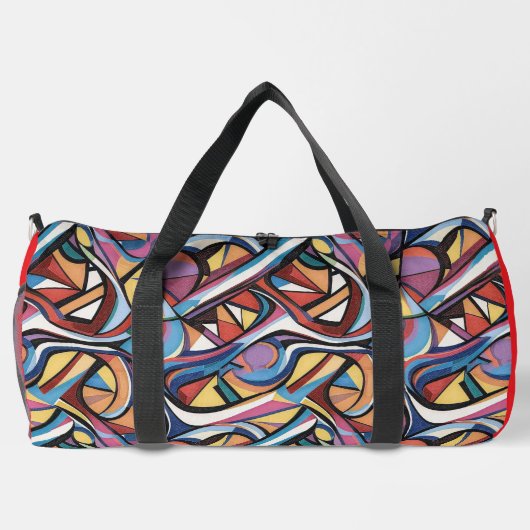 Modern abstract geometric digital pattern 48 duffle bag (Rückseite)