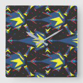 Modern abstract geometric digital pattern 57 quadratische wanduhr (Vorderseite)