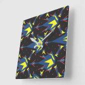 Modern abstract geometric digital pattern 57 quadratische wanduhr (Winkel)