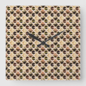 Modern abstract geometric digital pattern 58 quadratische wanduhr (Vorderseite)
