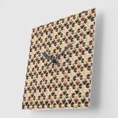 Modern abstract geometric digital pattern 58 quadratische wanduhr (Winkel)