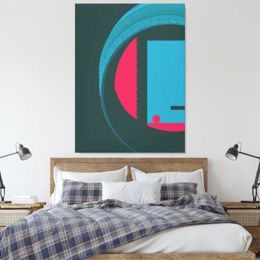 Modern Abstract Geometric Echo Leinwanddruck (Insitu (Schlafzimmer))