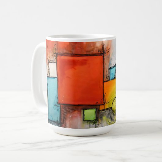 Modern Abstract Geometry Kaffeetasse (Vorderseite Links)