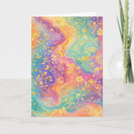 Modern Abstract Glitter Floral Monogram Design     Karte