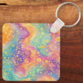 Modern Abstract Glitter Floral Monogram Design     Schlüsselanhänger (Rückseite)