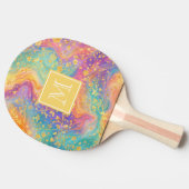Modern Abstract Glitter Floral Monogram Design     Tischtennis Schläger (Seitenansicht)