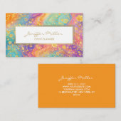 Modern Abstract Glitter Floral Monogram Design     Visitenkarte (Vorne/Hinten)