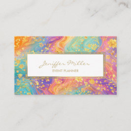 Modern Abstract Glitter Floral Monogram Design     Visitenkarte