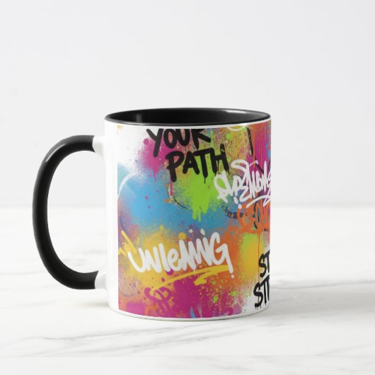 Modern Abstract Graffiti Art Personalized Gift Mug Tasse (Links)