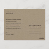 MODERN ABSTRACT GREEN ARTISTIC WEDDING THANK YOU POSTKARTE (Rückseite)