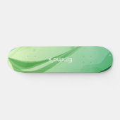 Modern Abstract Green Fluid Waves & Geometric Grap Skateboard (Horizontal)