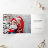 Modern Abstract Green/Red Christmas Photo Dreifach Gefaltete Karte (Innenseite)