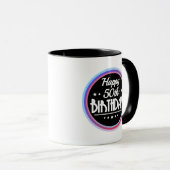 Modern Abstract Happy 50th Birthday Tasse (VorderseiteRechts)