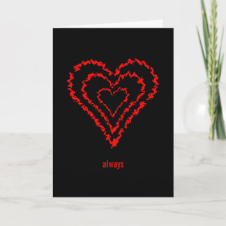 Modern Abstract Heart “Always” Love Card Karte