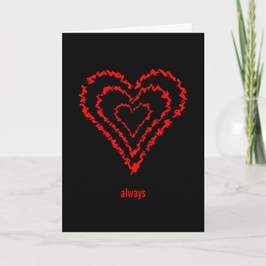 Modern Abstract Heart “Always” Love Card Karte (Vorderseite)