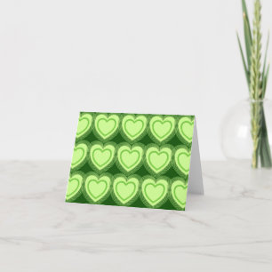 Modern Abstract Hearts - Lime Green Feiertagskarte