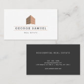 Modern Abstract Home Logo Realtor Golden Monogram Visitenkarte (Vorne/Hinten)
