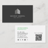Modern Abstract Home Logo Realtor Gray White Visitenkarte (Vorne/Hinten)