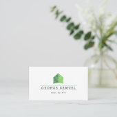 Modern Abstract Home Logo Realtor QR Code White Visitenkarte (Stehend Vorderseite)