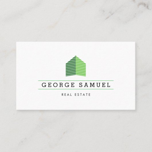 Modern Abstract Home Logo Realtor QR Code White Visitenkarte (Vorderseite)