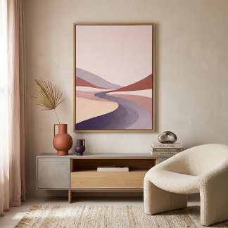 Modern Abstract Landscape Wall Art for Living Room Poster