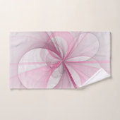 Modern Abstract Light Pink Gray Fractal Design Badhandtuch Set (Handtuch)