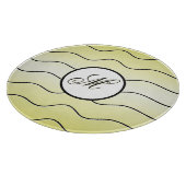 Modern Abstract Line Art Initial Butter Yellow Schneidebrett (Ecke)