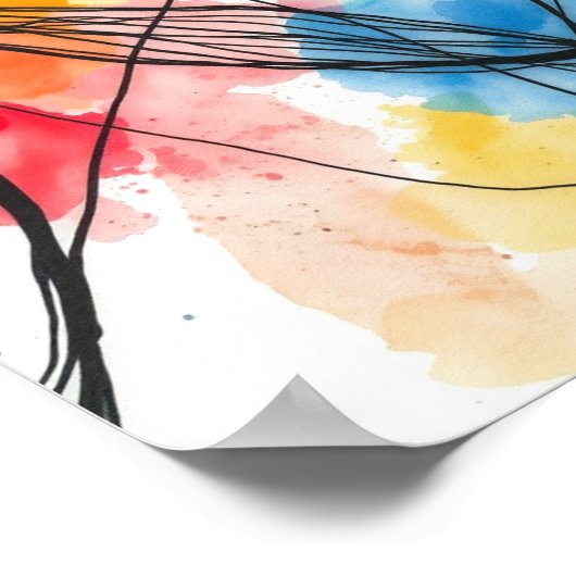 Modern Abstract Line Art Wall Prints Poster (Ecke)