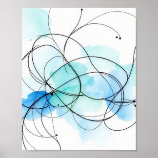 Modern Abstract Line Art Wall Prints Set of 3 Poster