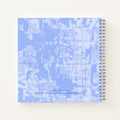 Modern Abstract Map Blue Pattern Travel Journal Notizblock (Rückseite)
