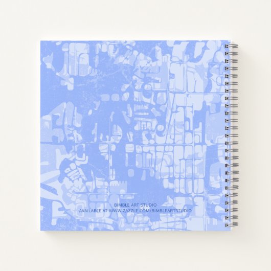 Modern Abstract Map Blue Pattern Travel Journal Notizblock (Rückseite)