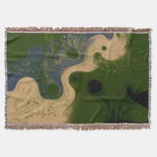 Modern Abstract Mossy Topography Throw Blanket Decke (Vorderseite)
