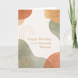 Modern Abstract Organic Shapes Boho Birthday Card Karte