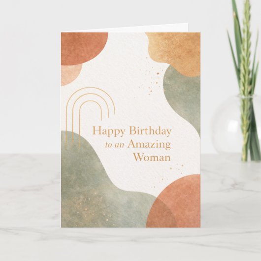 Modern Abstract Organic Shapes Boho Birthday Card Karte (Vorderseite)