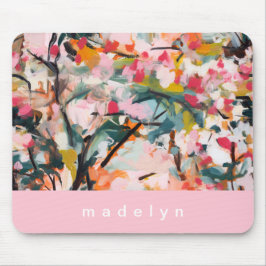 Modern Abstract Painted Botanical Tree Mousepad