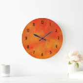 Modern Abstract Painting in Orange Große Wanduhr (Zuhause)