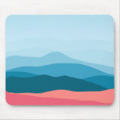 Modern Abstract Pastel Blue Pink Mountains Mousepad (Vorne)