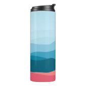 Modern Abstract Pastel Blue Pink Mountains Thermosbecher (Nach links gedreht)