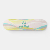 Modern Abstract Pastel Fluid Waves & Mesh Skateboard (Horizontal)