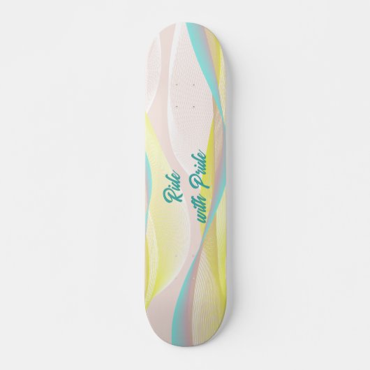 Modern Abstract Pastel Fluid Waves & Mesh Skateboard (Vorne)
