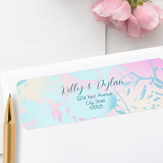 Modern Abstract Pastel Wedding Address