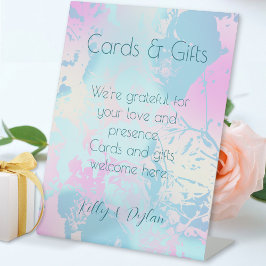 Modern Abstract Pastel Wedding Cards and Gifts Sockelschild