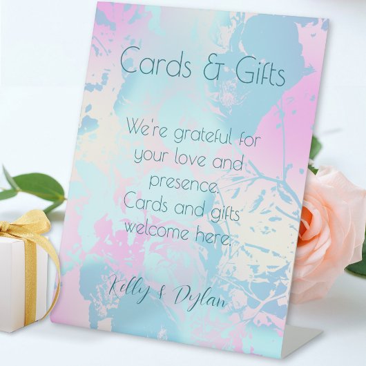 Modern Abstract Pastel Wedding Cards and Gifts Sockelschild