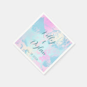Modern Abstract Pastel Wedding Cocktail Serviette (Ecke)