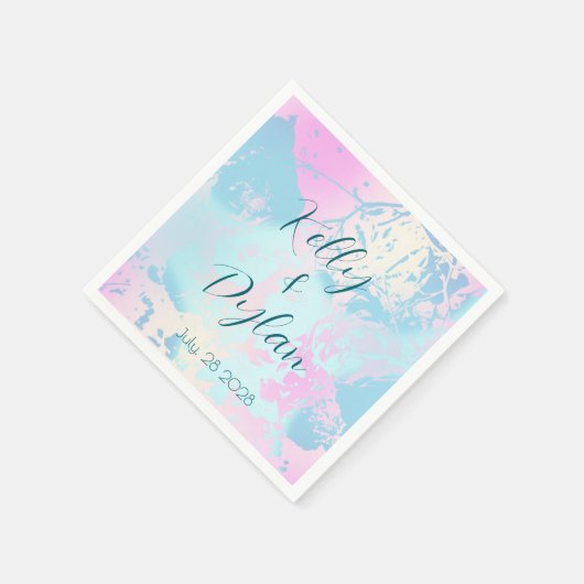 Modern Abstract Pastel Wedding Cocktail Serviette (Ecke)