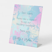 Modern Abstract Pastel Wedding Guestbook Sockelschild (Vorderseite)
