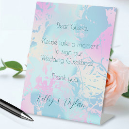 Modern Abstract Pastel Wedding Guestbook Sockelschild