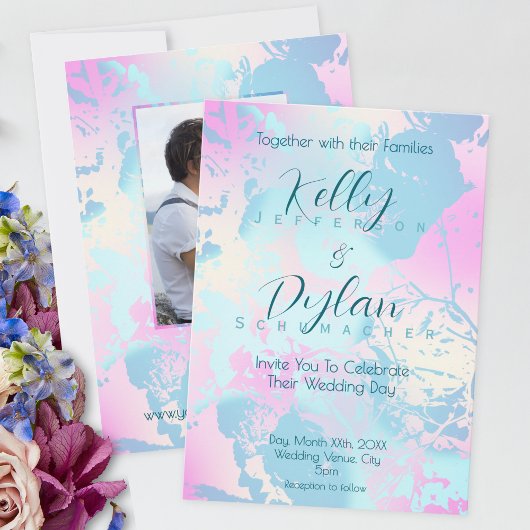 Modern Abstract Pastel Wedding Invitation Einladung