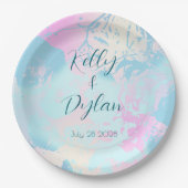 Modern Abstract Pastel Wedding Pappteller (Vorderseite)