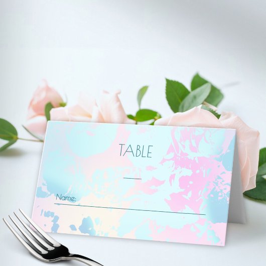 Modern Abstract Pastel Wedding  Platzkarte